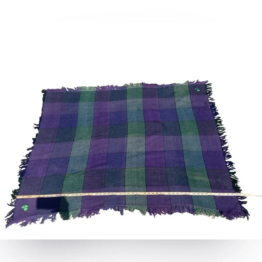 Irish Purple/Blue & Green Fringe Park Blanket☘️